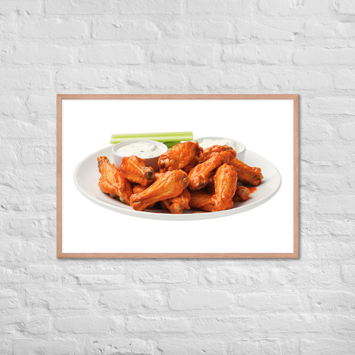 Spicy Buffalo Chicken Wings Framed poster 🤤 from Yumify.AI