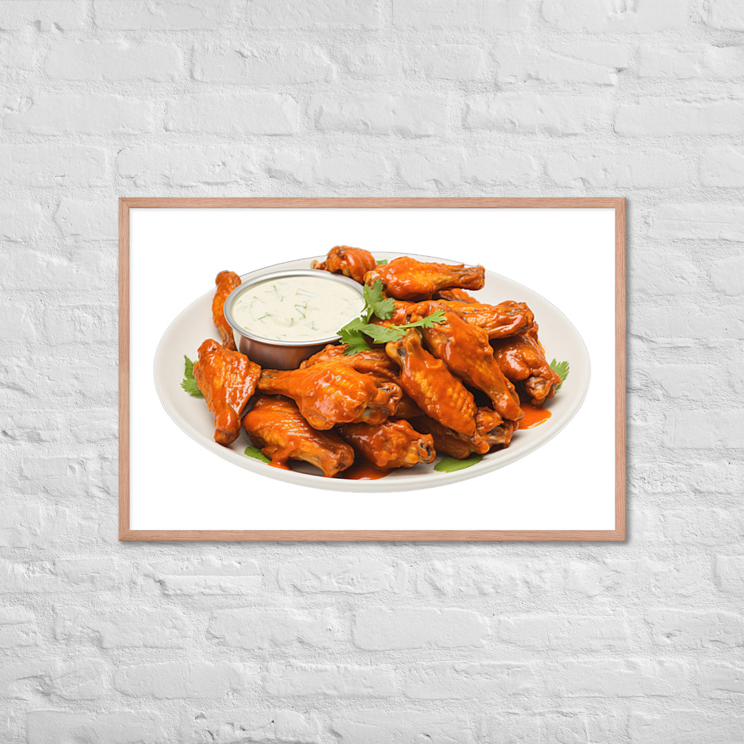 Spicy Buffalo Chicken Wings Framed poster 🤤 from Yumify.AI