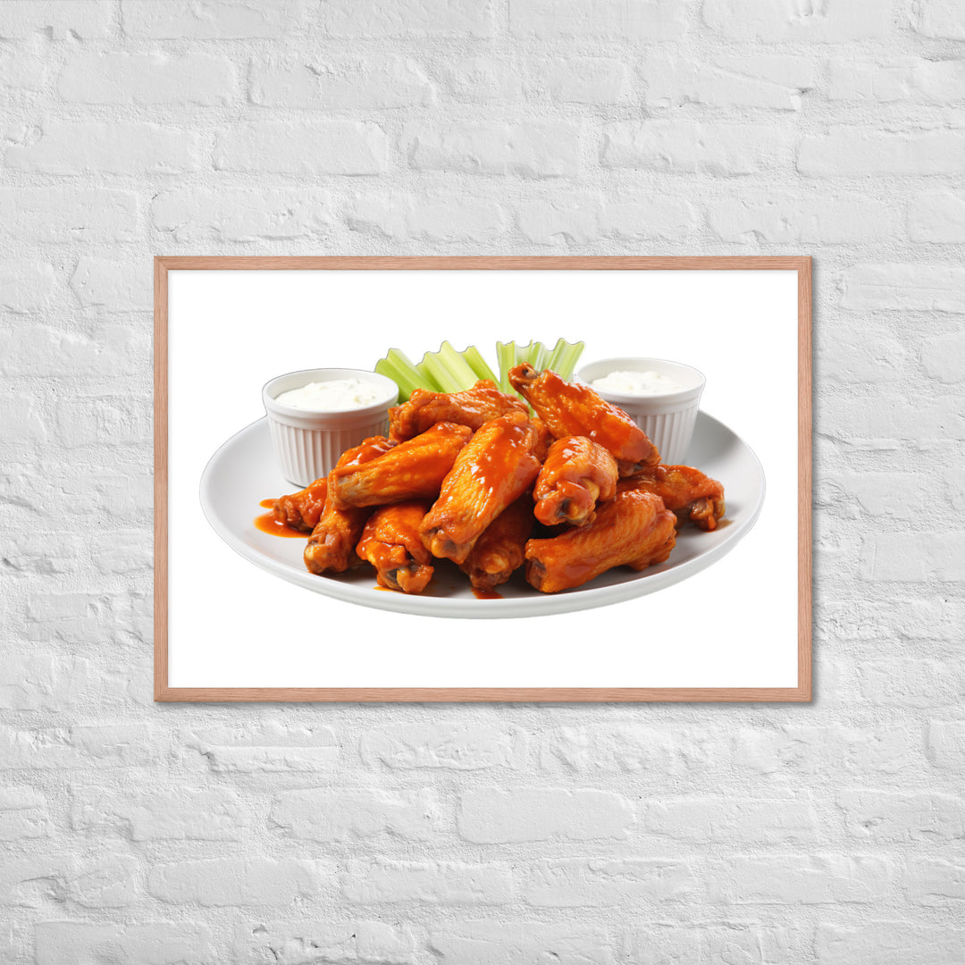 Spicy Buffalo Chicken Wings Framed poster 🤤 from Yumify.AI