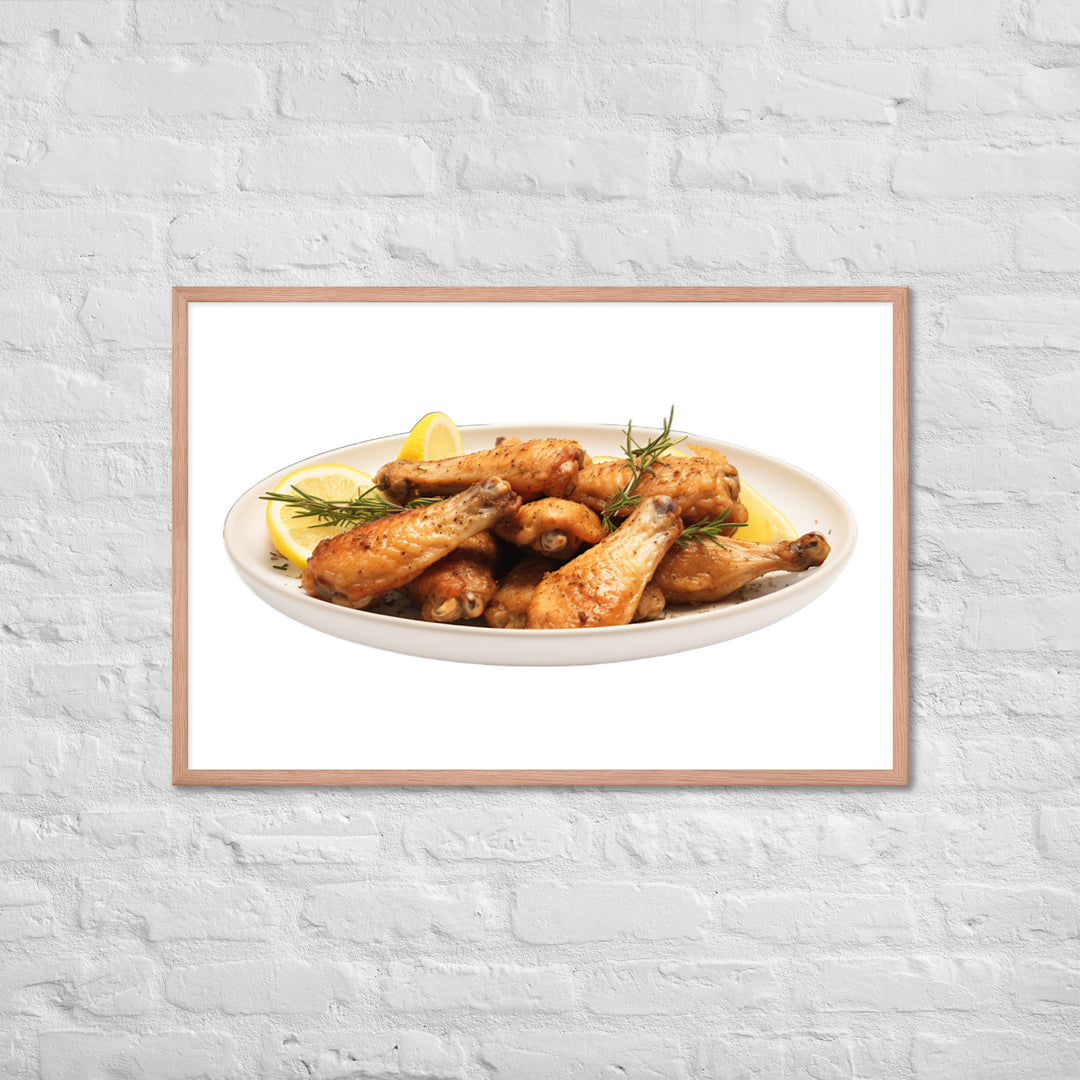 Lemon Pepper Chicken Wings Framed poster 🤤 from Yumify.AI