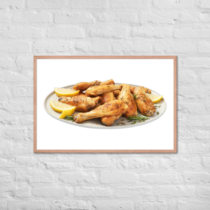 Lemon Pepper Chicken Wings Framed poster 🤤 from Yumify.AI