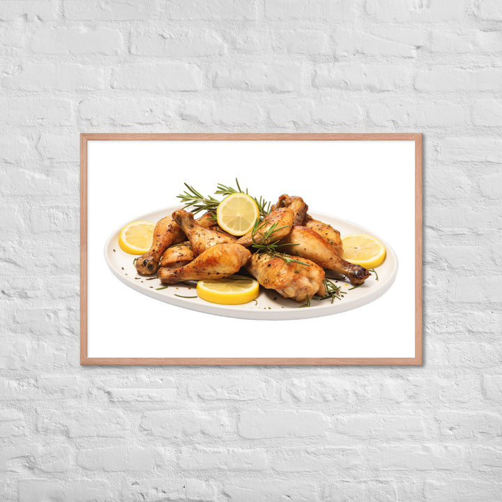 Lemon Pepper Chicken Wings Framed poster 🤤 from Yumify.AI