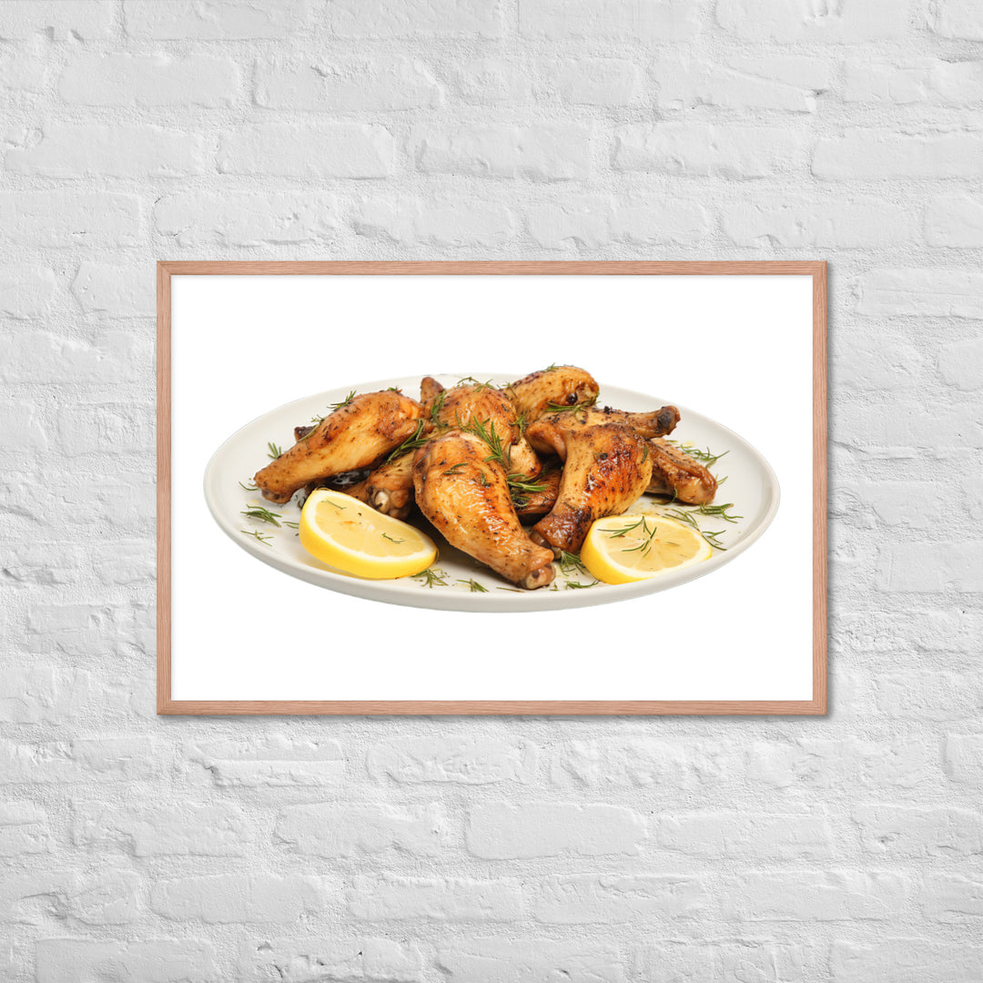 Lemon Pepper Chicken Wings Framed poster 🤤 from Yumify.AI