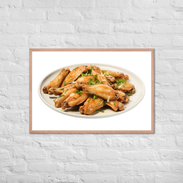 Garlic Parmesan Chicken Wings Framed poster 🤤 from Yumify.AI