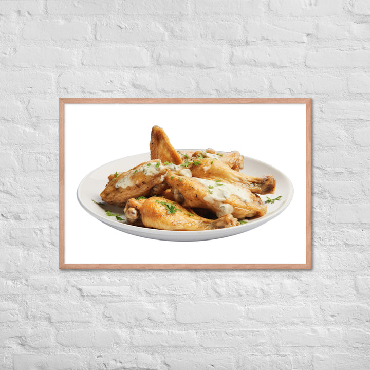 Garlic Parmesan Chicken Wings Framed poster 🤤 from Yumify.AI