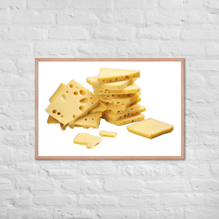 Swiss Cheese Slices Framed poster 🤤 from Yumify.AI