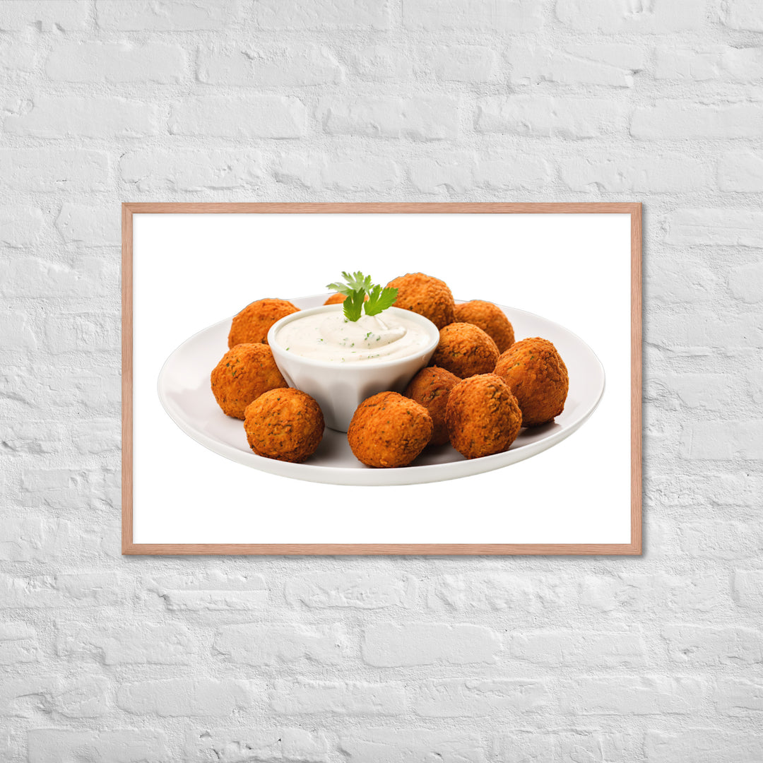 Spicy Falafel with Dipping Sauce Framed poster 🤤 from Yumify.AI