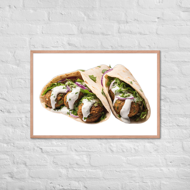 Fresh Falafel Pita Pocket Framed poster 🤤 from Yumify.AI