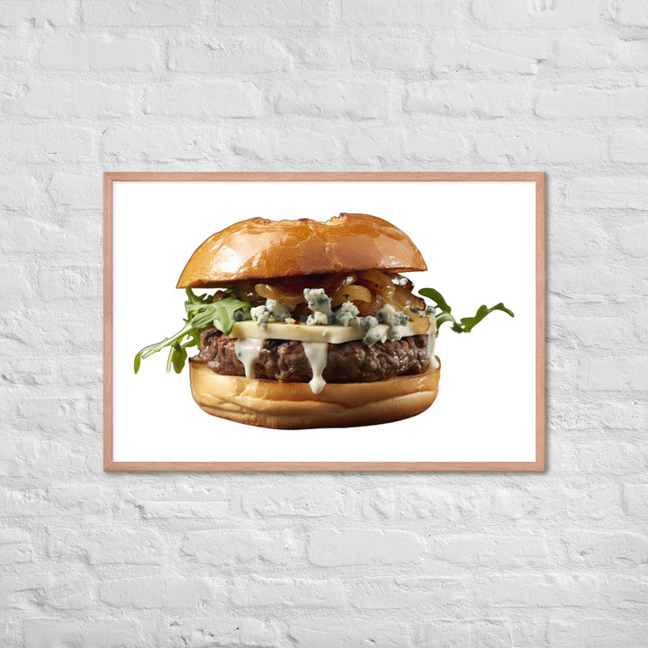 Gourmet Blue Cheese Burger Framed poster 🤤 from Yumify.AI