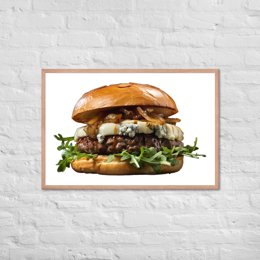 Gourmet Blue Cheese Burger Framed poster 🤤 from Yumify.AI