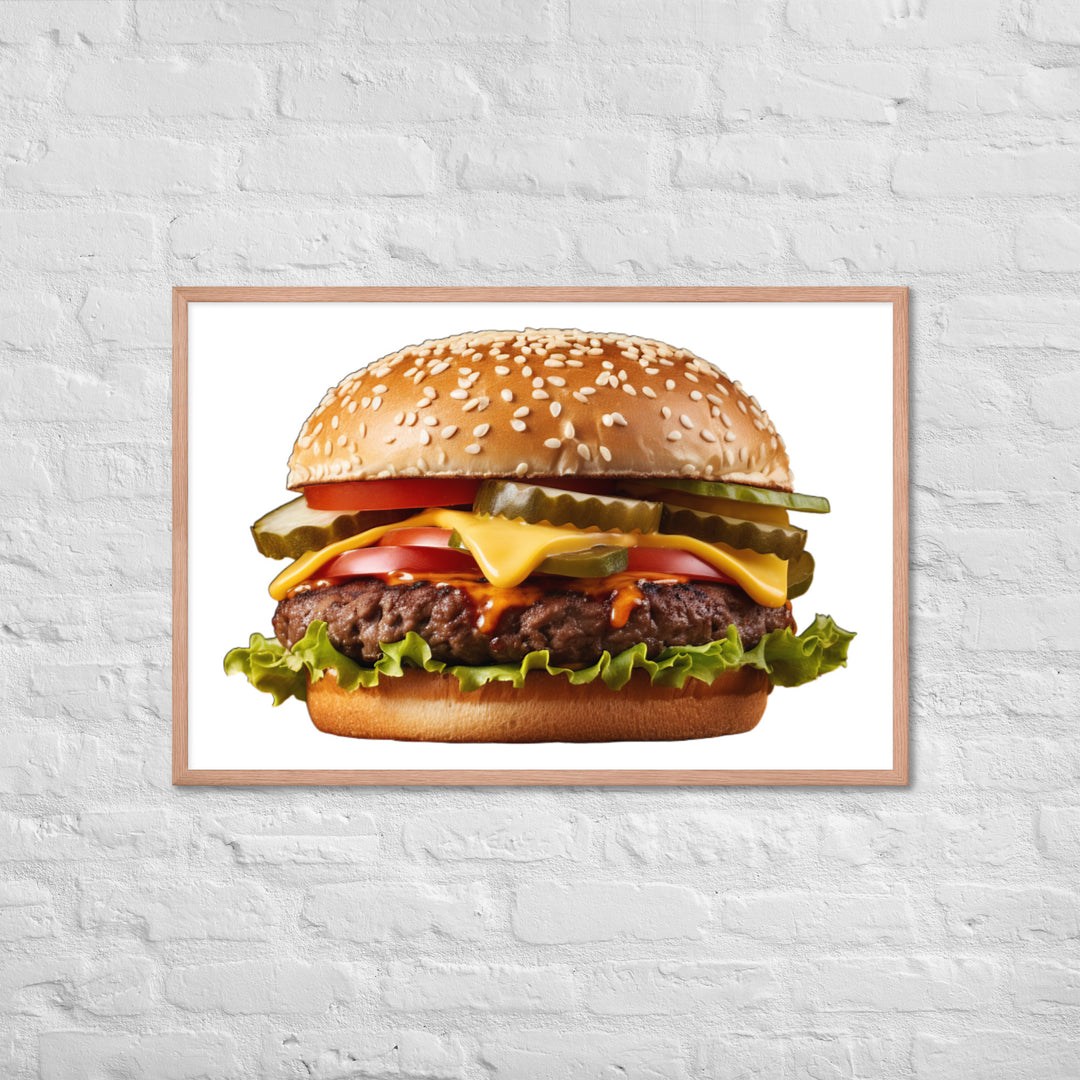 Classic Juicy Beef Burger Framed poster 🤤 from Yumify.AI