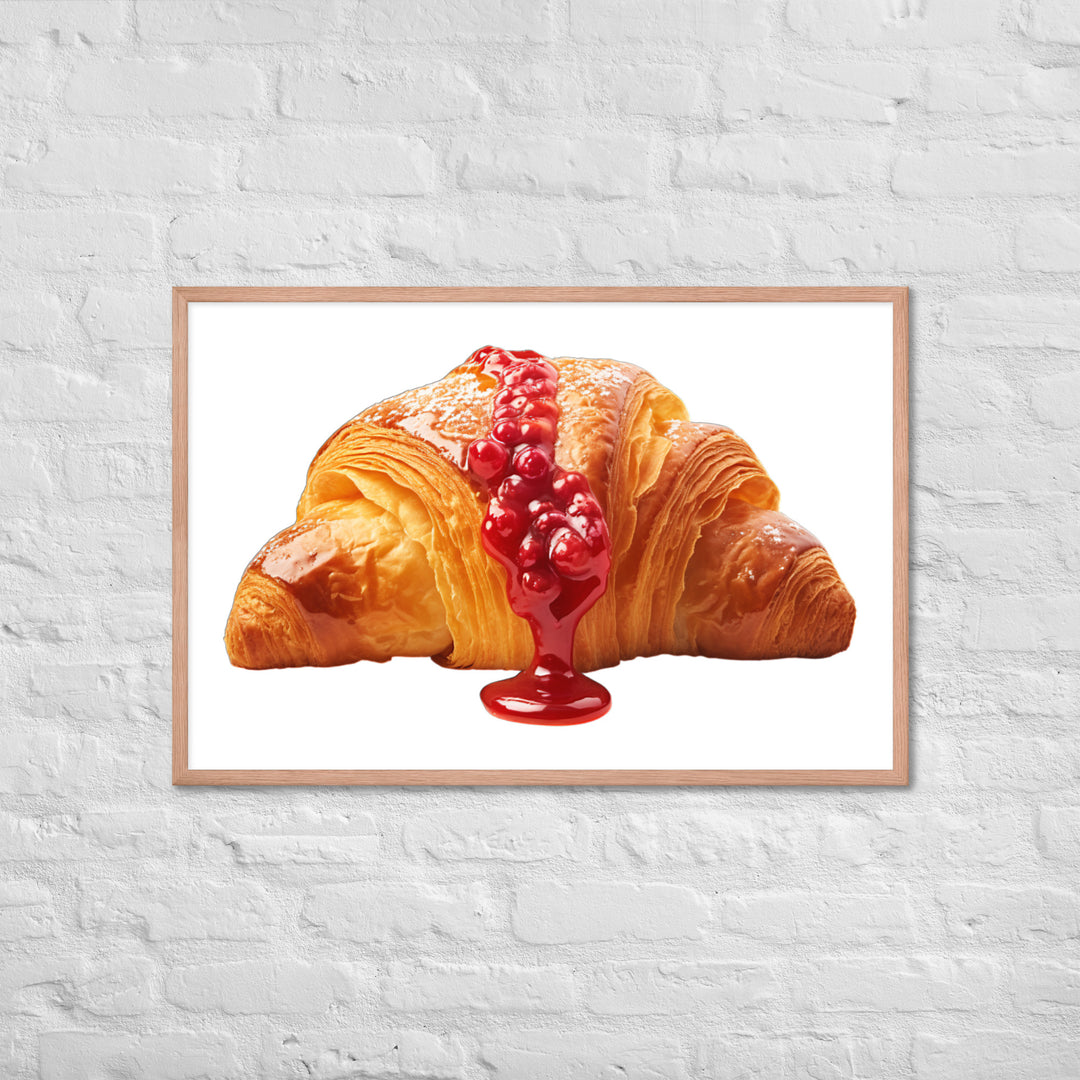 Raspberry Jam Croissant Framed poster 🤤 from Yumify.AI