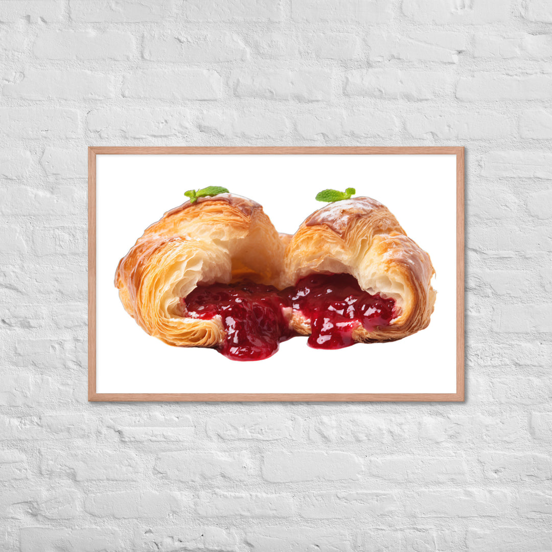 Raspberry Jam Croissant Framed poster 🤤 from Yumify.AI