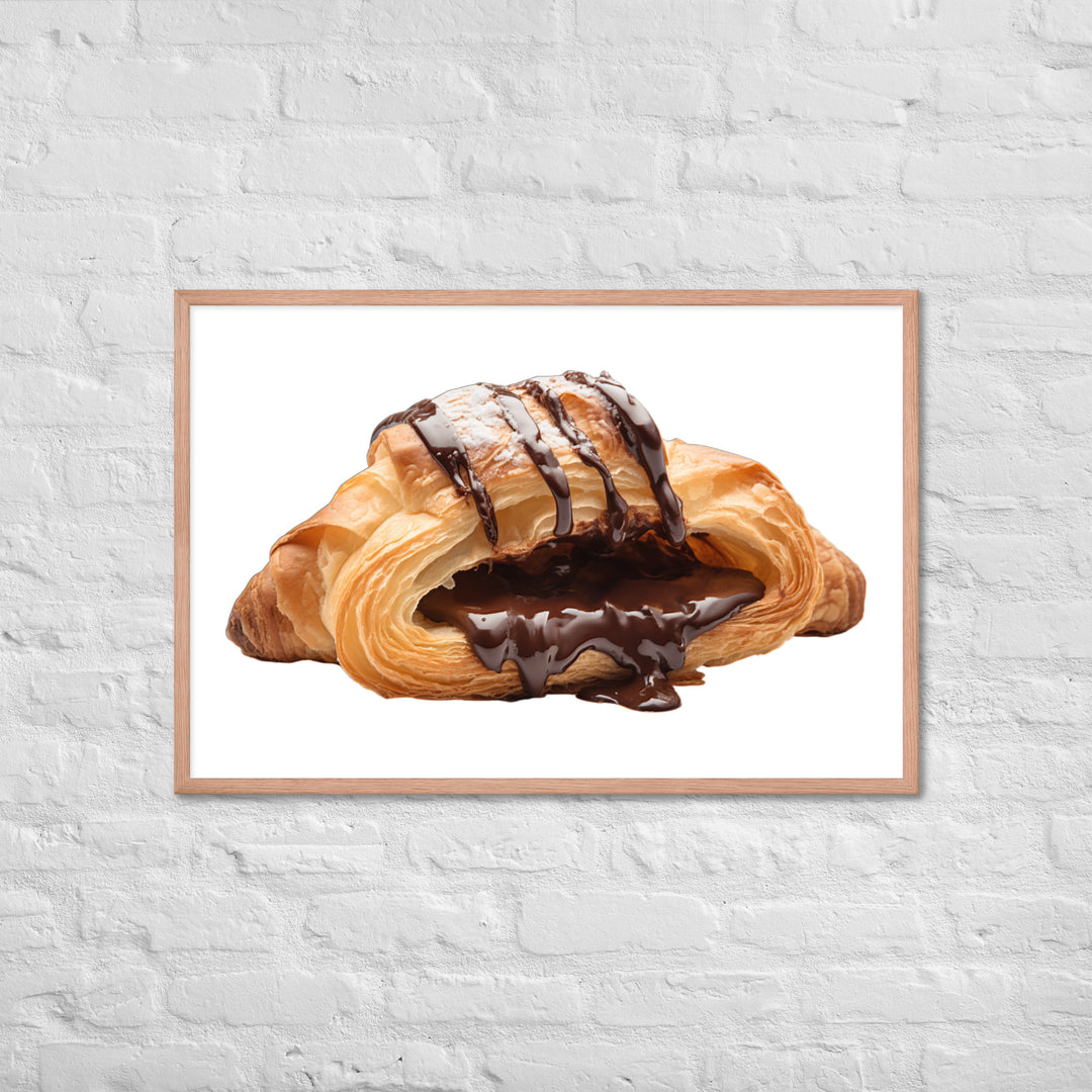 Chocolate Filled Croissant Framed poster 🤤 from Yumify.AI