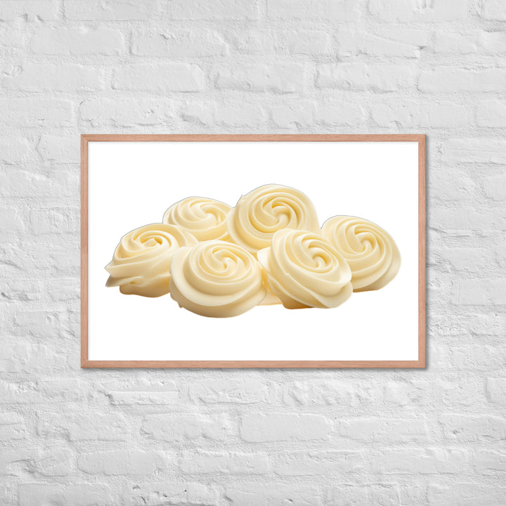 White Chocolate Swirls Framed poster 🤤 from Yumify.AI