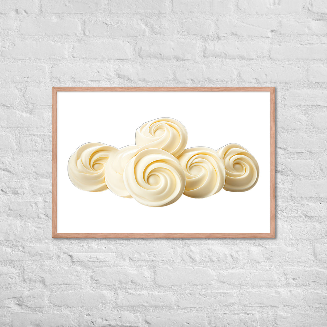 White Chocolate Swirls Framed poster 🤤 from Yumify.AI