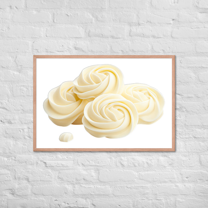 White Chocolate Swirls Framed poster 🤤 from Yumify.AI