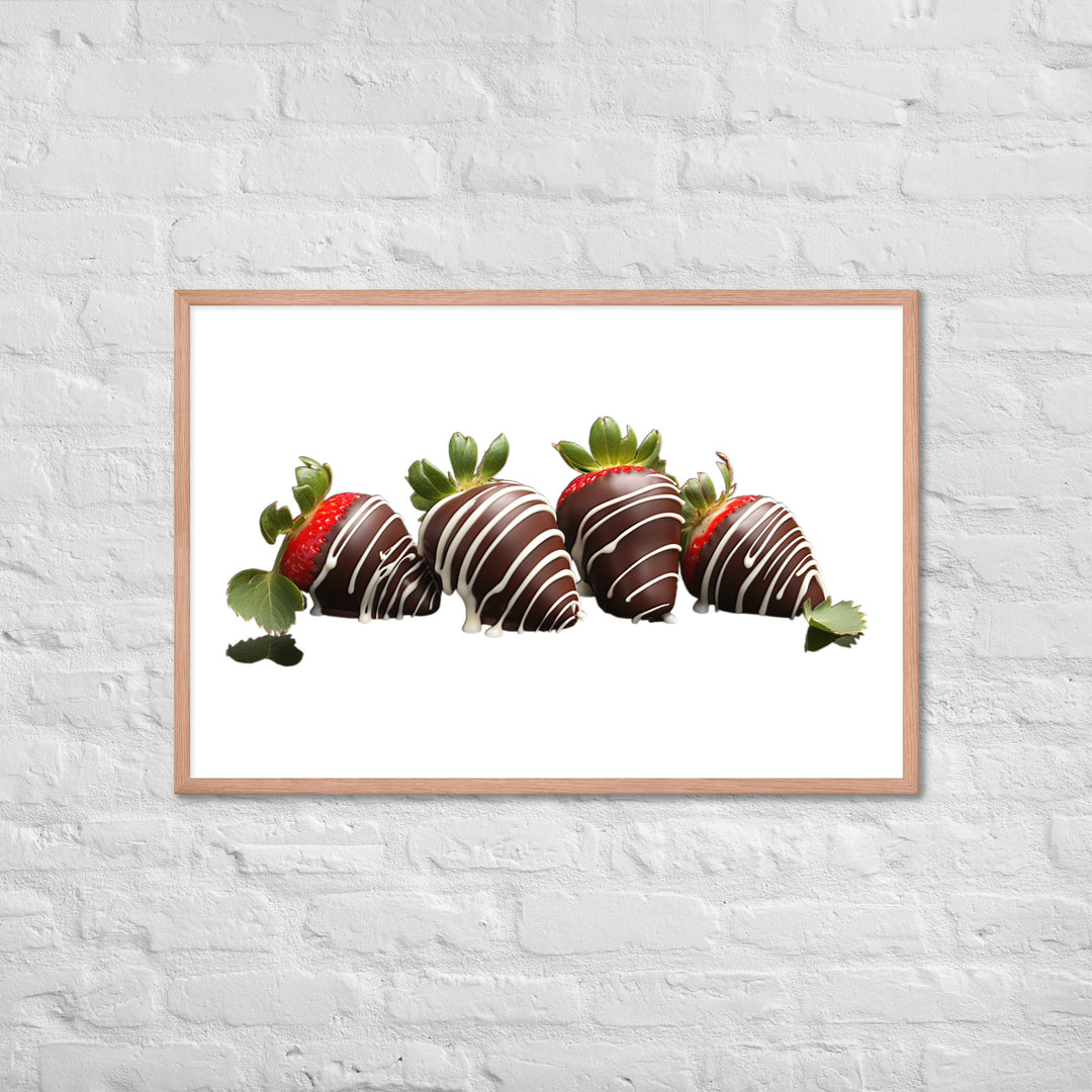 Chocolate Covered Strawberries Framed poster 🤤 from Yumify.AI