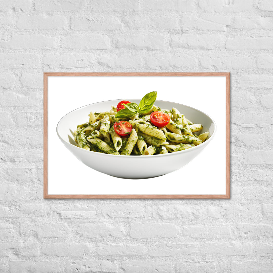 Fresh Basil Pesto Penne Framed poster 🤤 from Yumify.AI