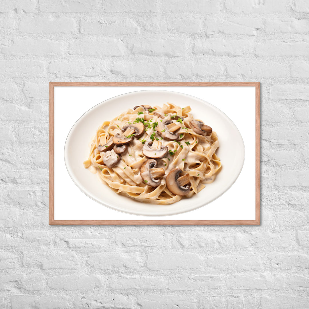 Creamy Mushroom Fettuccine Framed poster 🤤 from Yumify.AI