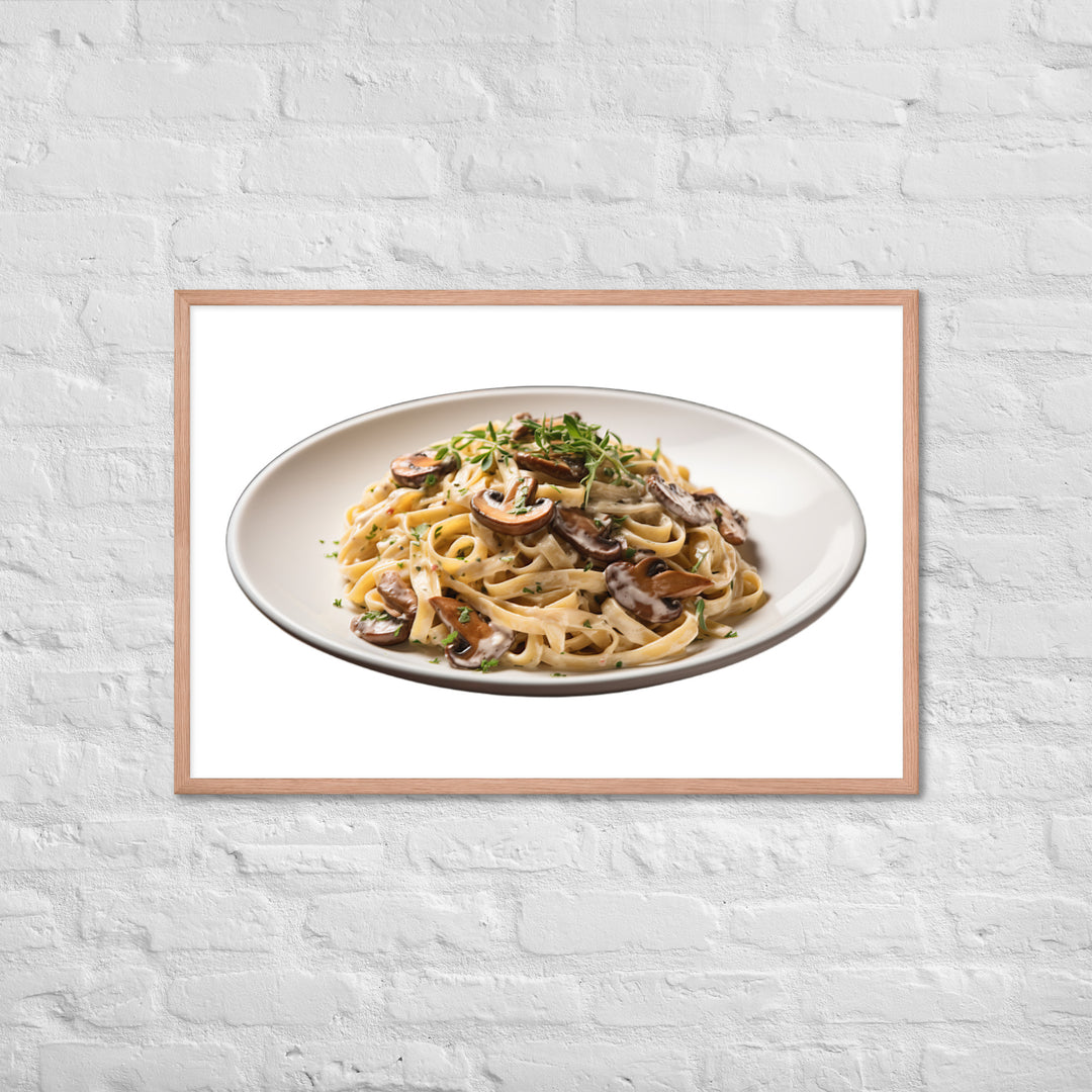 Creamy Mushroom Fettuccine Framed poster 🤤 from Yumify.AI