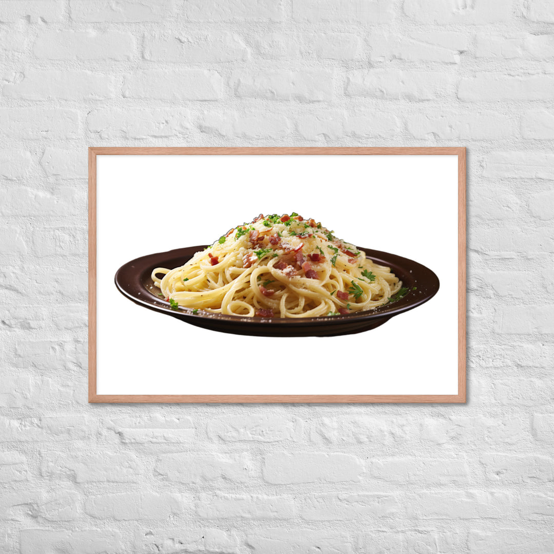 Classic Spaghetti Carbonara Framed poster 🤤 from Yumify.AI