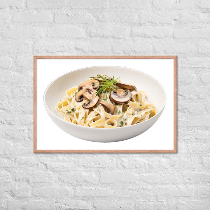 Creamy Mushroom Fettuccine Framed poster 🤤 from Yumify.AI