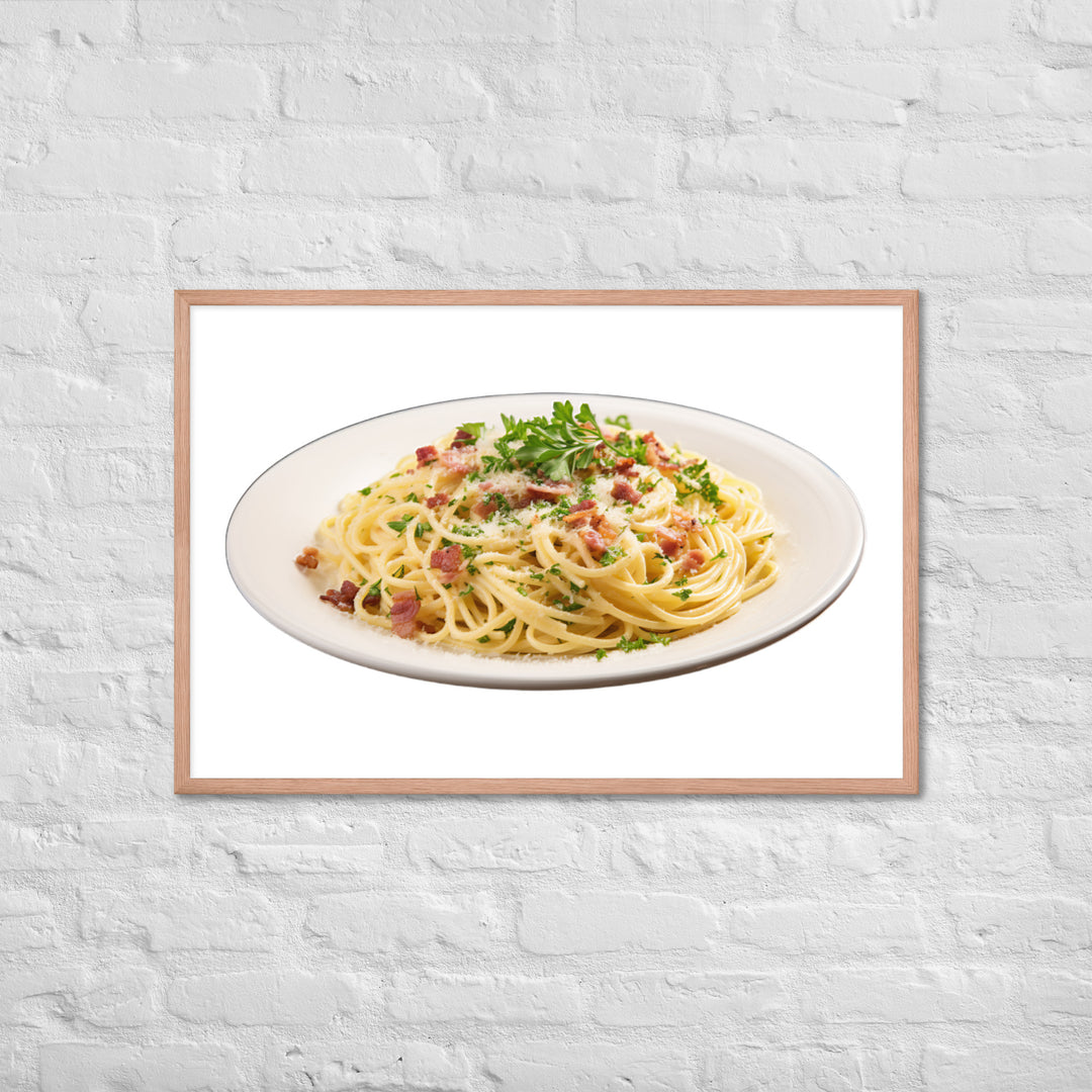 Classic Spaghetti Carbonara Framed poster 🤤 from Yumify.AI