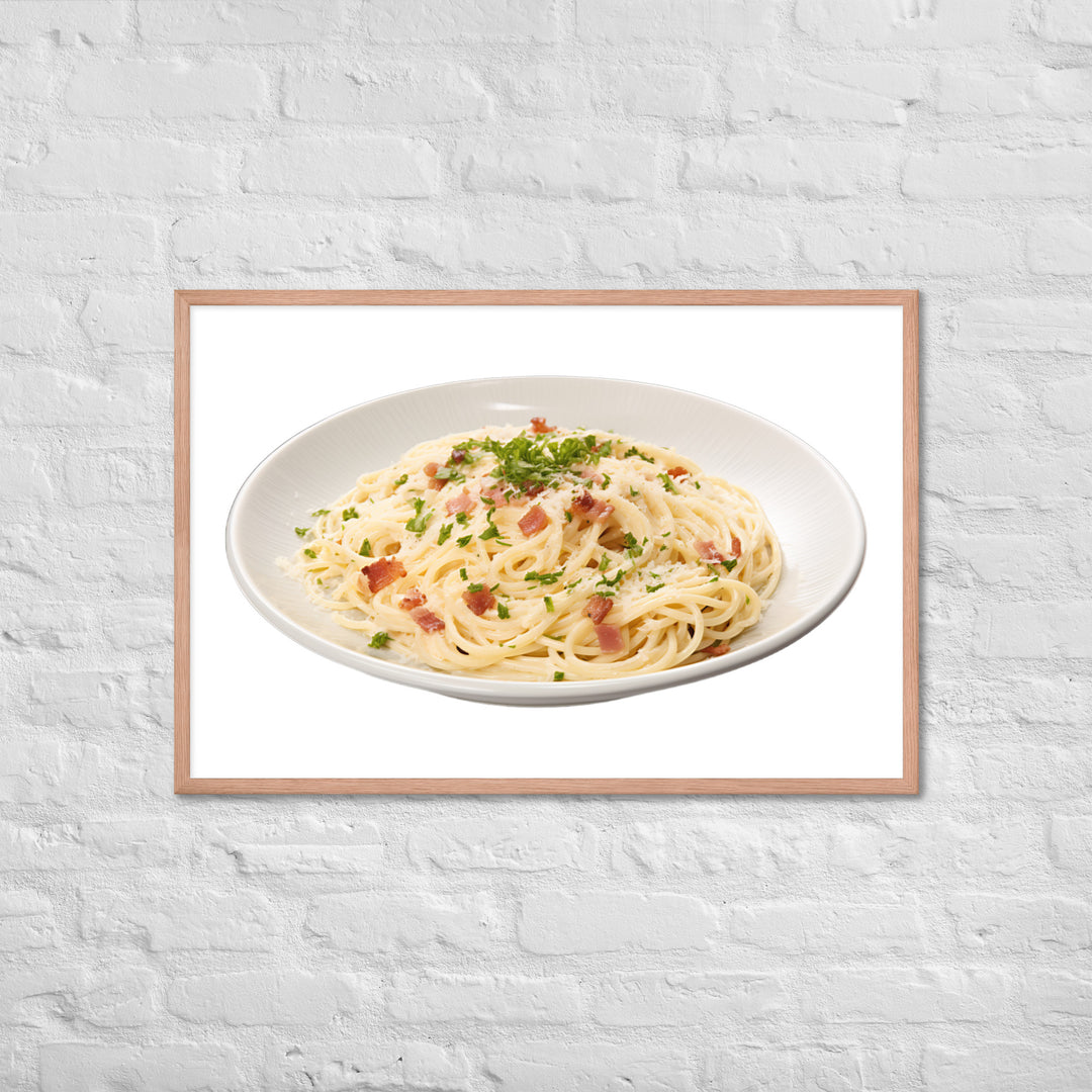 Classic Spaghetti Carbonara Framed poster 🤤 from Yumify.AI