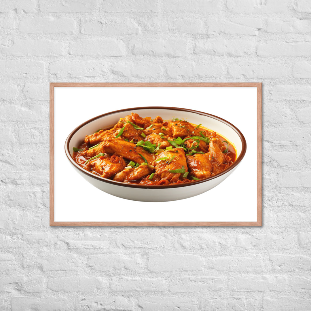 Spicy Chicken Curry Delight Framed poster 🤤 from Yumify.AI