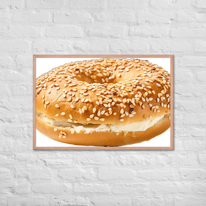 Sesame Seed Bagel Framed poster 🤤 from Yumify.AI