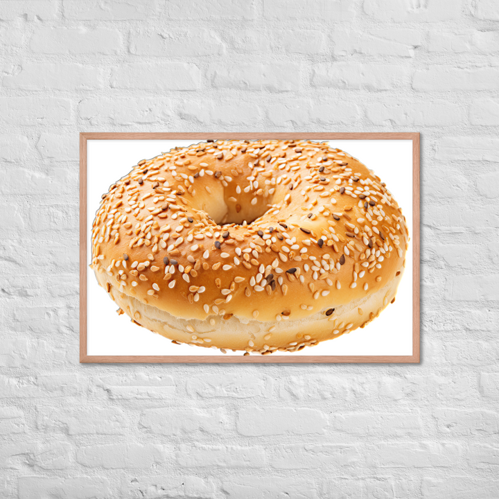 Sesame Seed Bagel Framed poster 🤤 from Yumify.AI