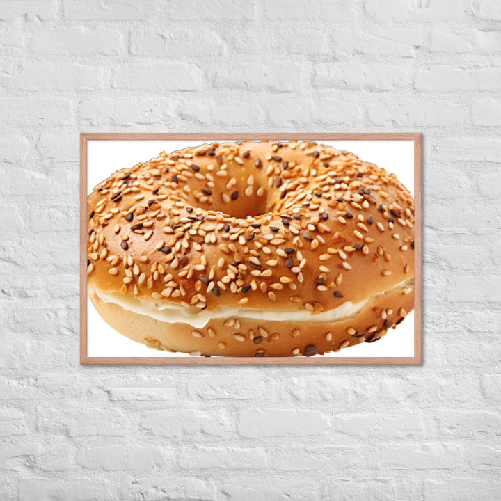 Sesame Seed Bagel Framed poster 🤤 from Yumify.AI