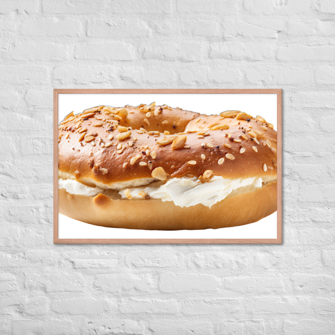 Classic Plain Bagel Framed poster 🤤 from Yumify.AI