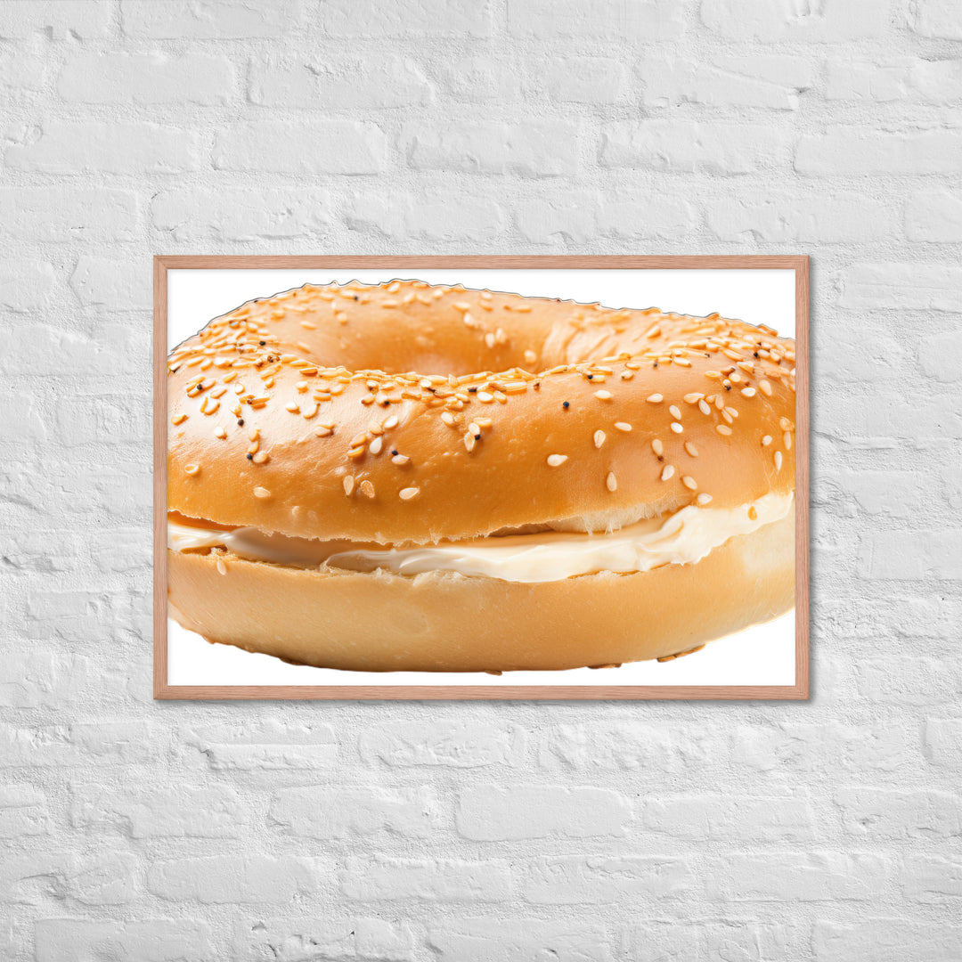 Classic Plain Bagel Framed poster 🤤 from Yumify.AI