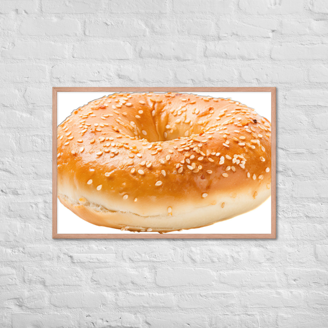 Classic Plain Bagel Framed poster 🤤 from Yumify.AI