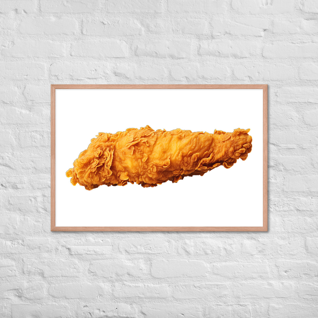 Golden Crispy Fried Chicken Framed poster 🤤 from Yumify.AI