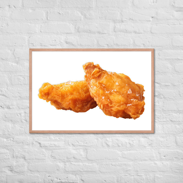 Golden Crispy Fried Chicken Framed poster 🤤 from Yumify.AI