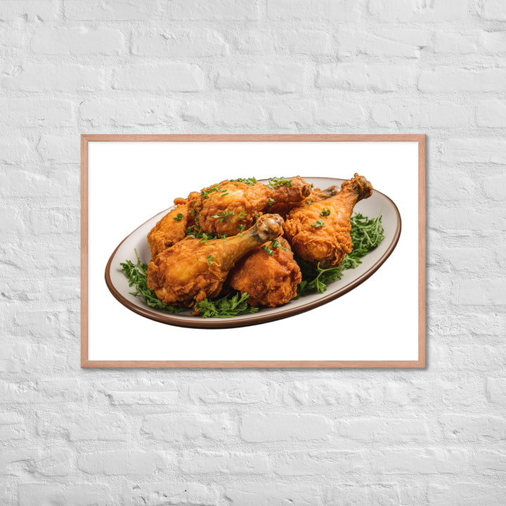 Buttermilk Fried Chicken Drumsticks Framed poster 🤤 from Yumify.AI