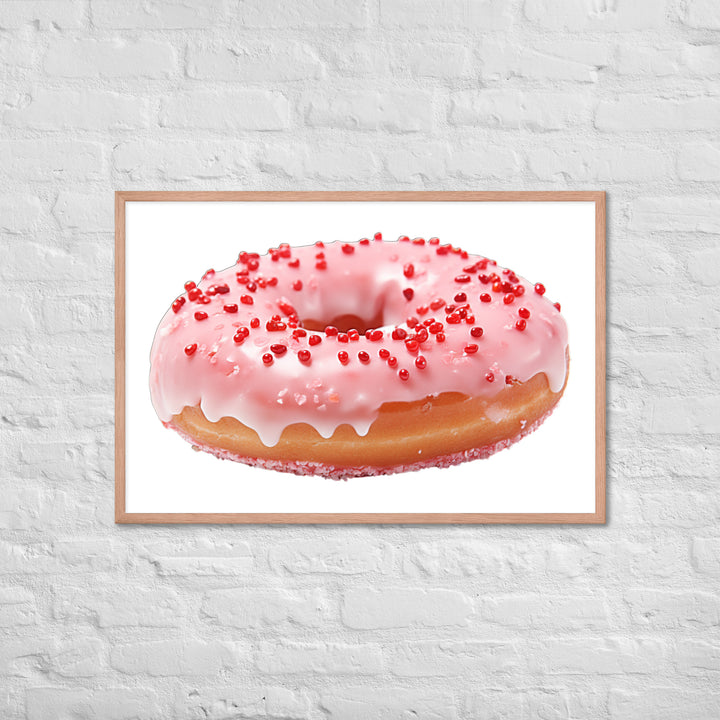 Strawberry Frosted Donut Framed poster 🤤 from Yumify.AI