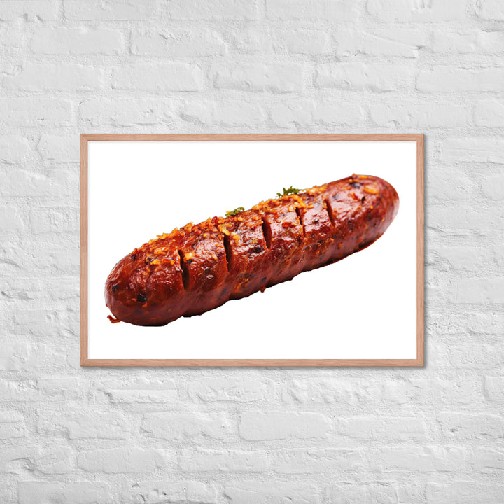 Spicy Beef Sausage Framed poster 🤤 from Yumify.AI