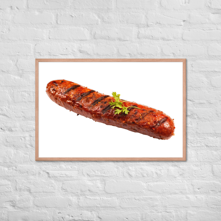 Spicy Beef Sausage Framed poster 🤤 from Yumify.AI