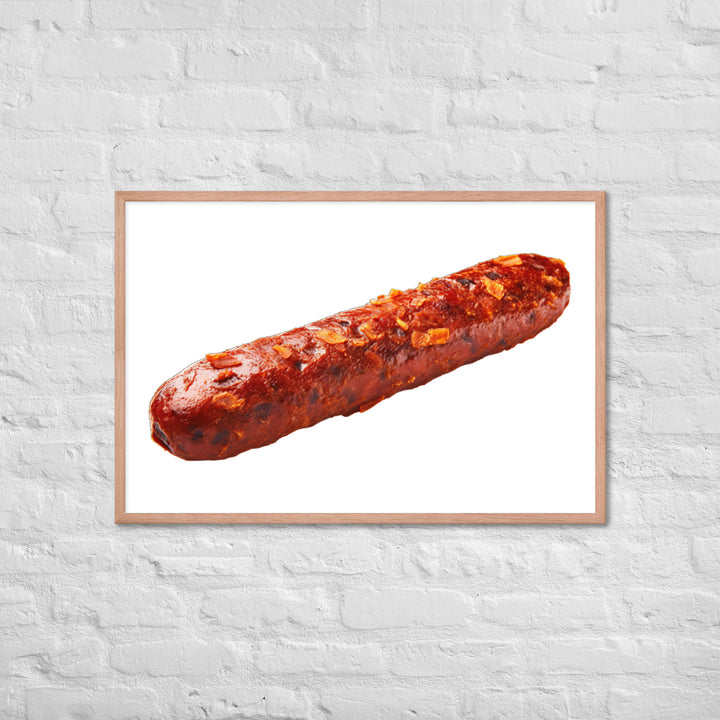 Spicy Beef Sausage Framed poster 🤤 from Yumify.AI