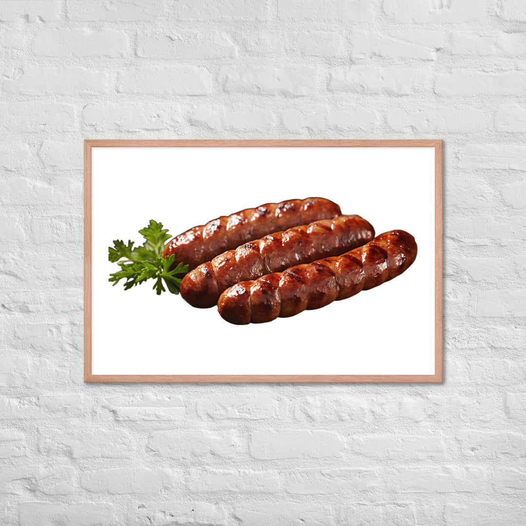 Grilled Pork Sausage Framed poster 🤤 from Yumify.AI