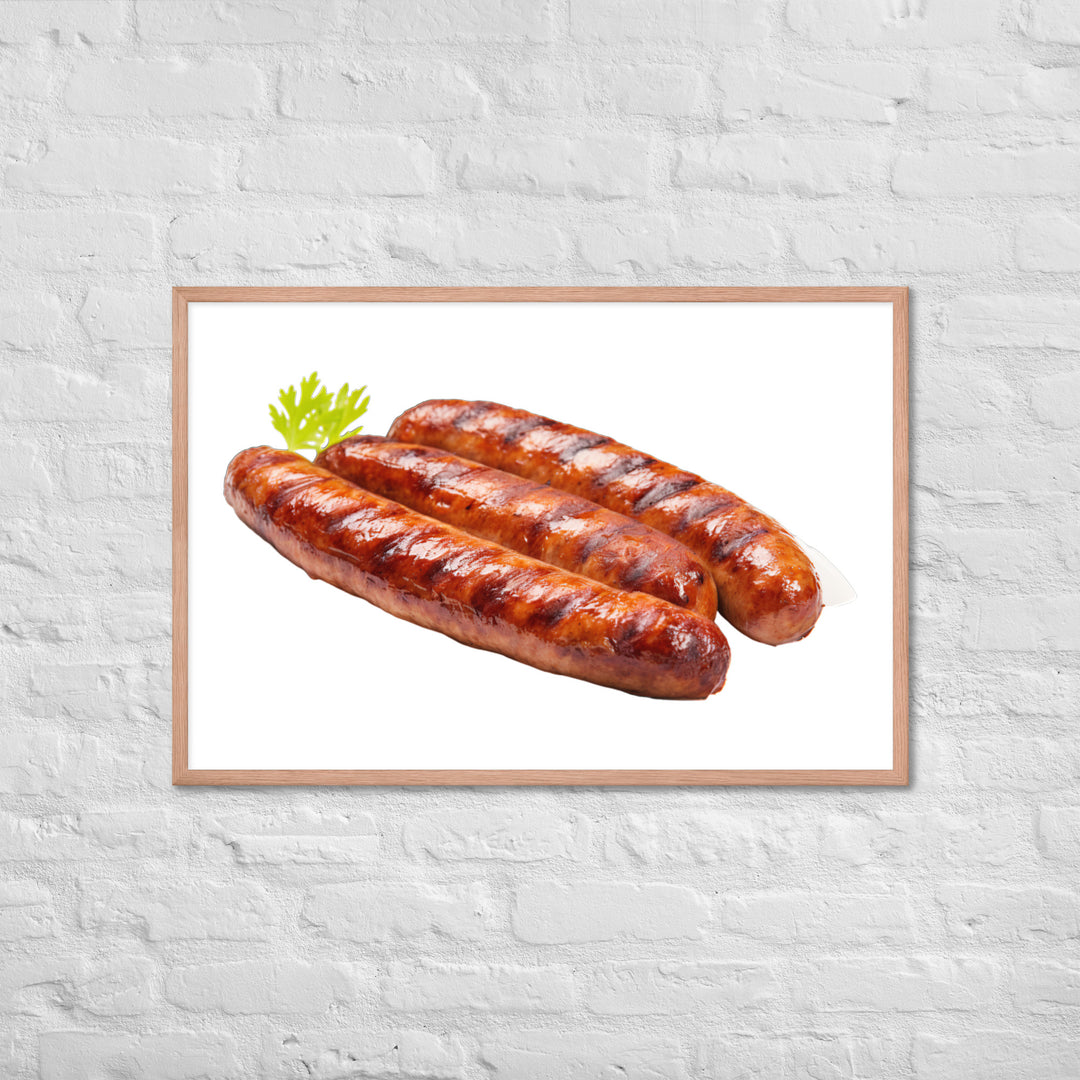 Grilled Pork Sausage Framed poster 🤤 from Yumify.AI