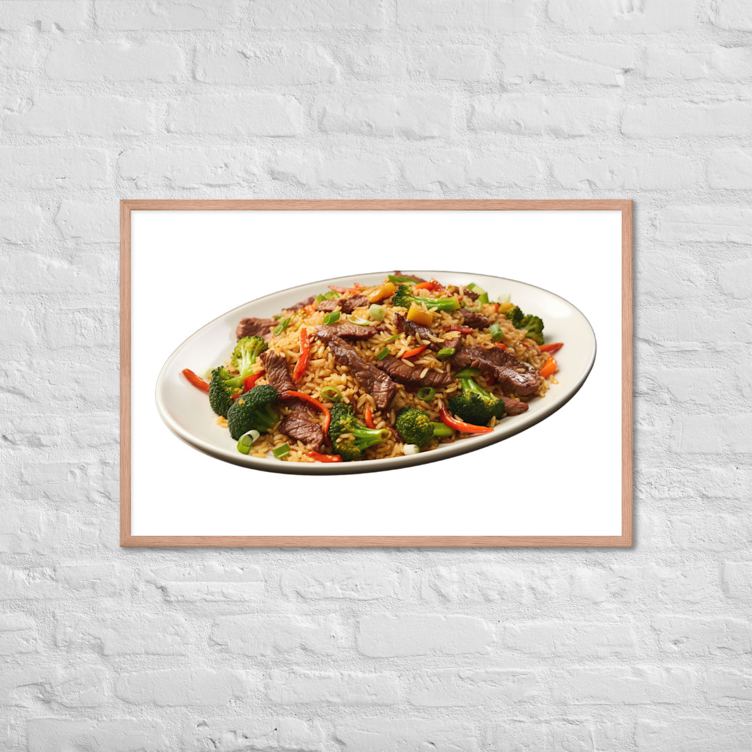 Spicy Beef Fried Rice Framed poster 🤤 from Yumify.AI