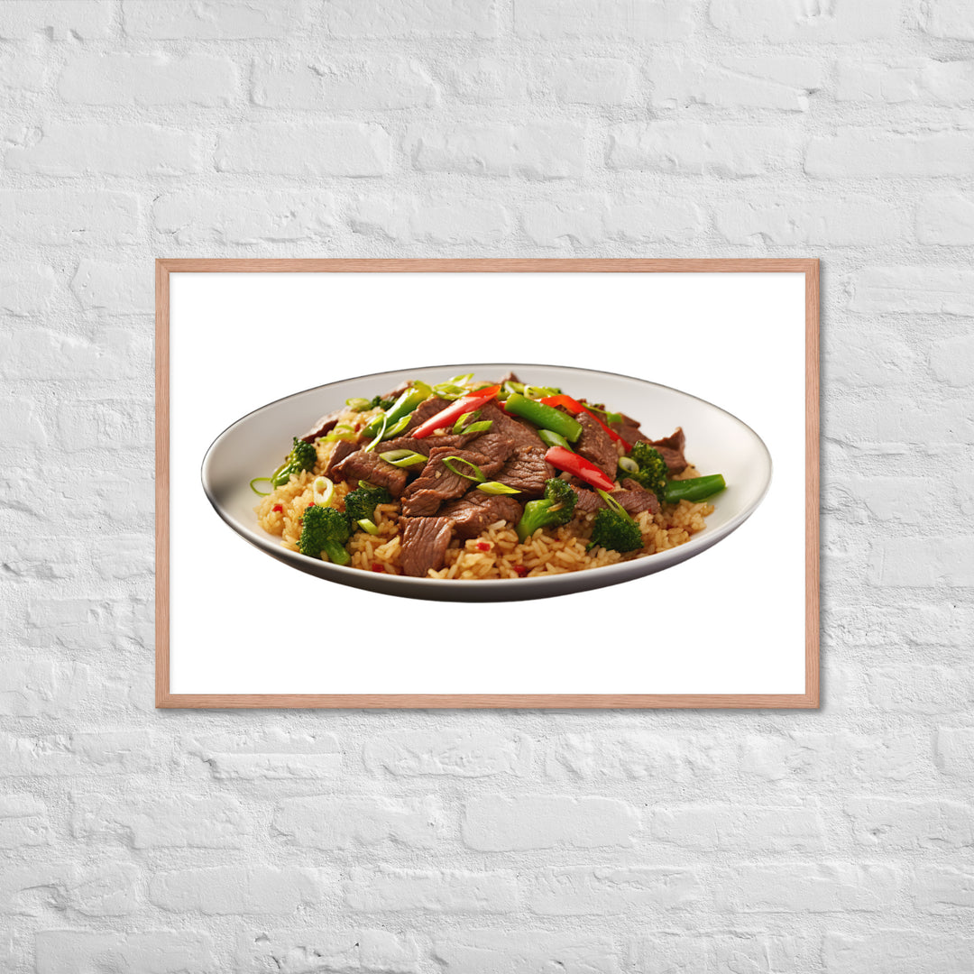 Spicy Beef Fried Rice Framed poster 🤤 from Yumify.AI