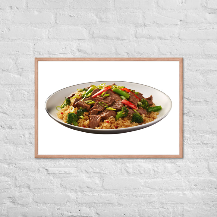 Spicy Beef Fried Rice Framed poster 🤤 from Yumify.AI