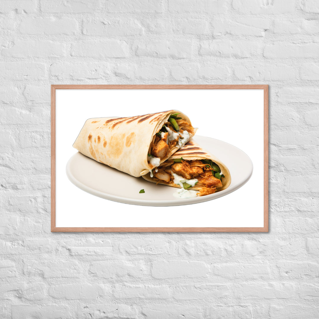 Spiced Chicken Shawarma Framed poster 🤤 from Yumify.AI