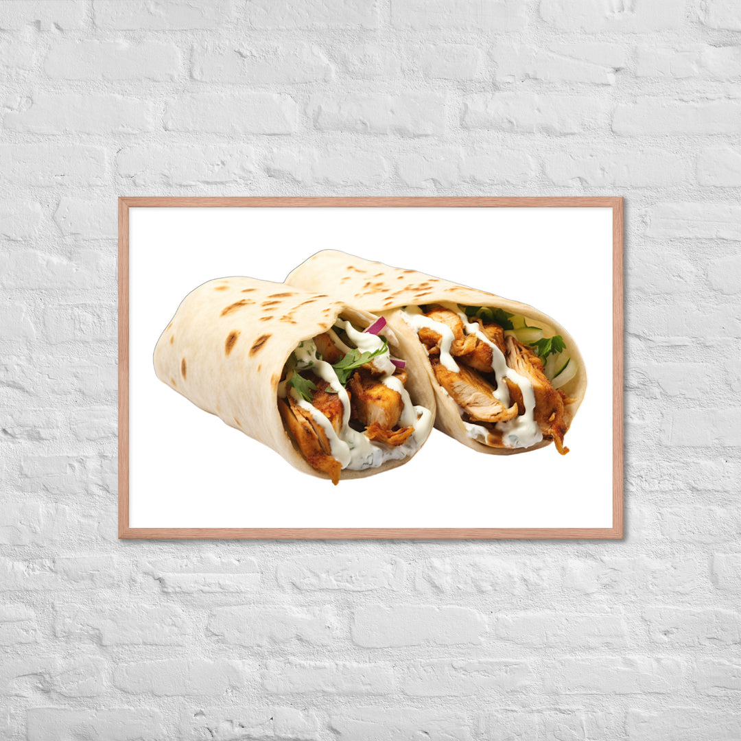 Spiced Chicken Shawarma Framed poster 🤤 from Yumify.AI